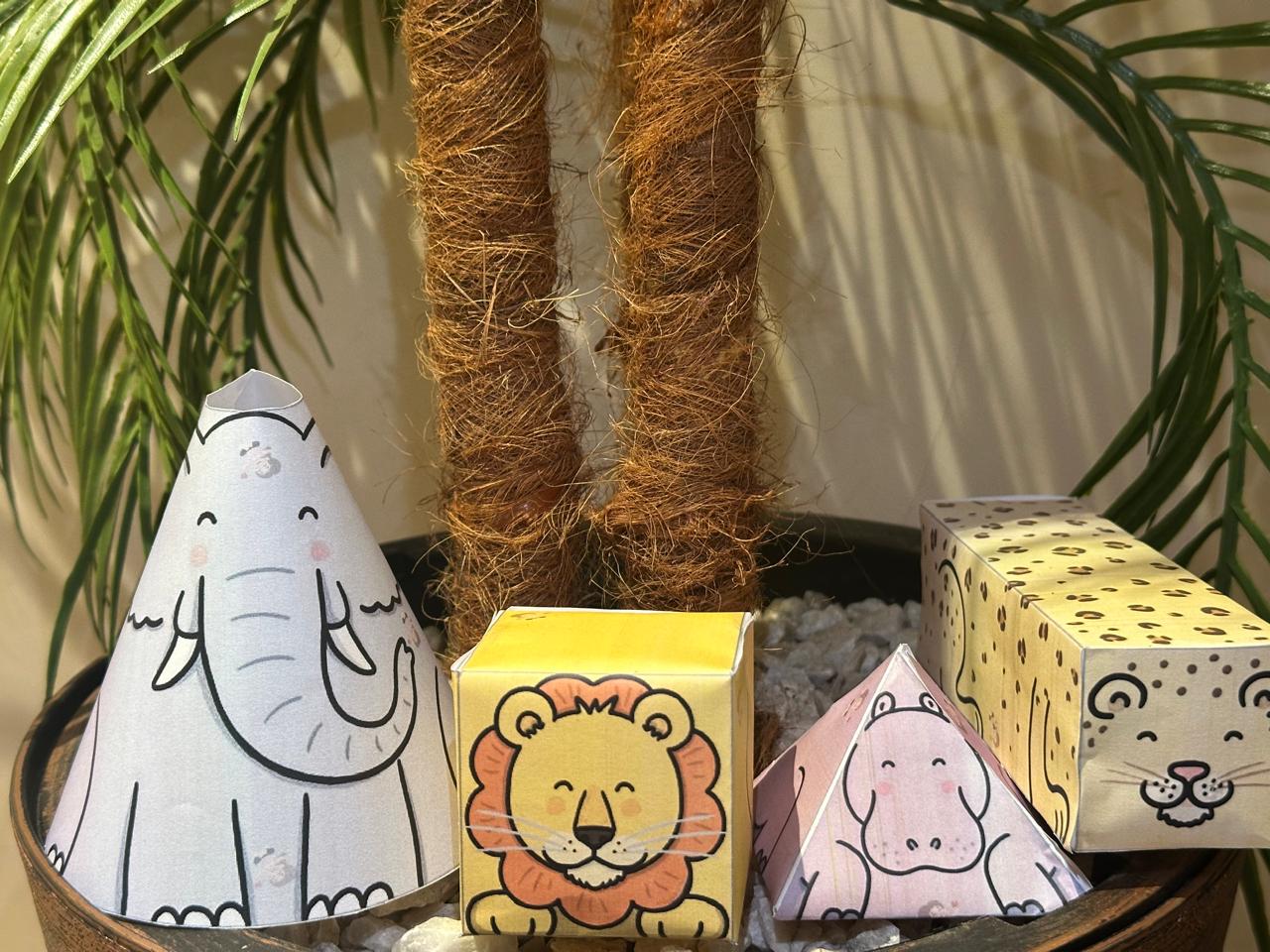 3D Animal Shape Nets for Kids - Paperooo