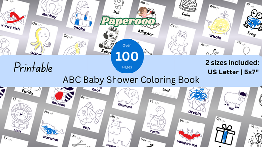 ABC Baby Shower Coloring Book - Paperooo