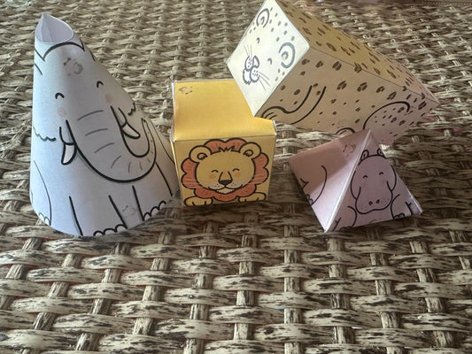 3D Animal Shape Nets for Kids - Paperooo